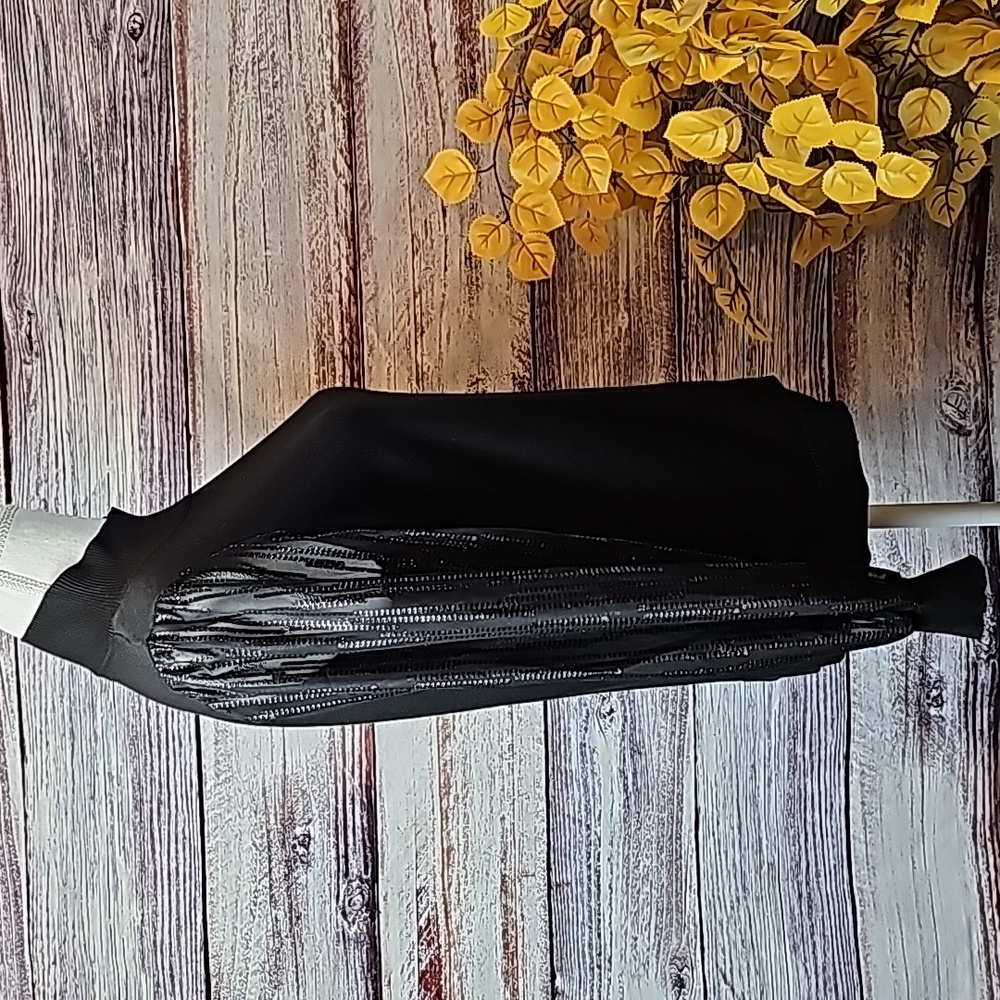 89TH + MADISON BLACK SHEER LONG SLEEVE MOCK TURTLENECK PULLOVER SWEATER - Picture 3 of 12